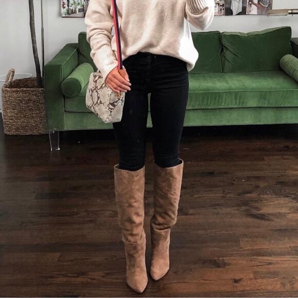 Sam Edelman Hiltin Hai Camel Knee-High Suede Boots 8 - Picture 7 of 10